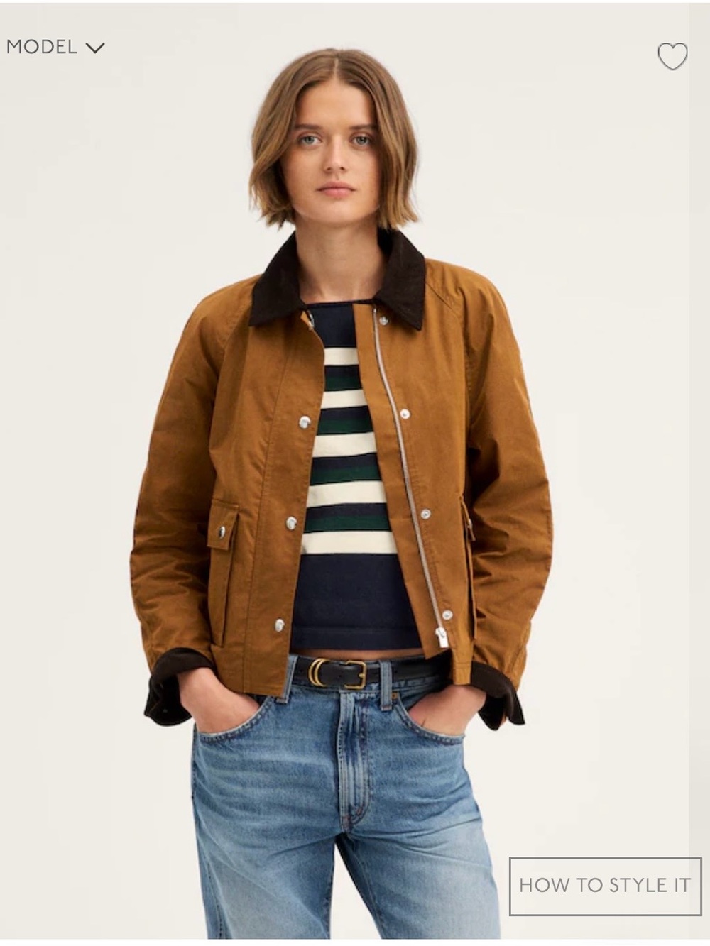 Madewell Billie Jacket with Dark Contrast Collar